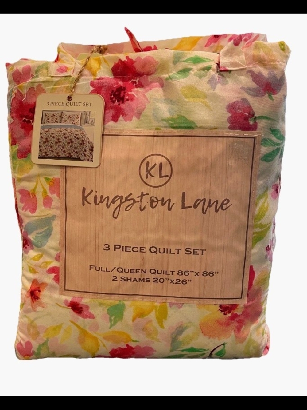 Kingston Lane Floral Quilt Set - Pink, Red, Yellow, Green